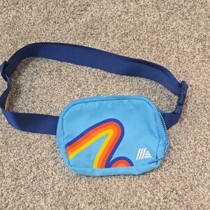 Vibrant Blue Kids Belt Bag with Rainbow Accent